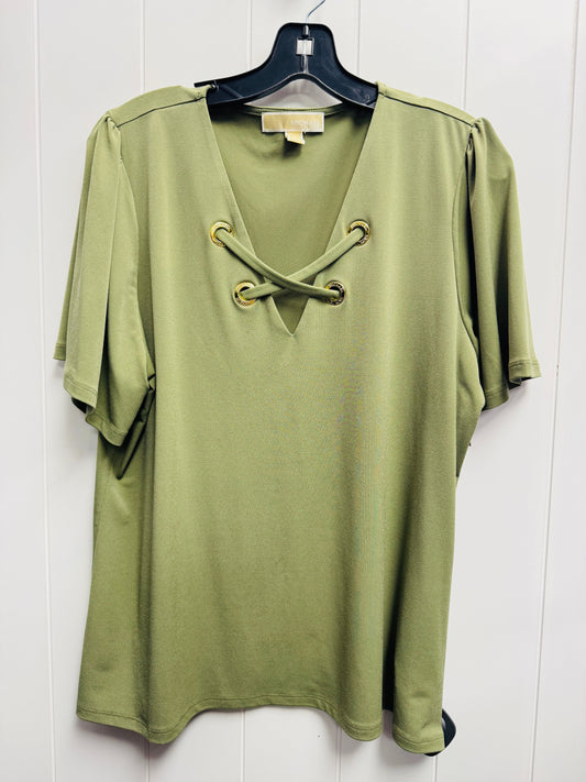 Top Short Sleeve By Michael By Michael Kors In Green, Size: Xl