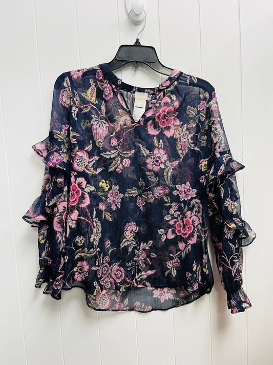 Blouse Long Sleeve By Chicos In Purple, Size: S