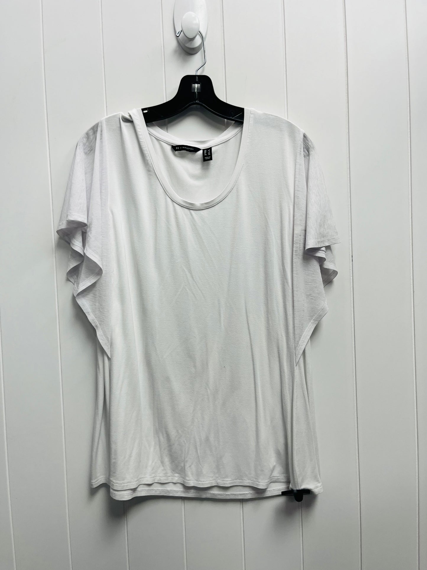 Top Short Sleeve Basic By Halston In White, Size: L