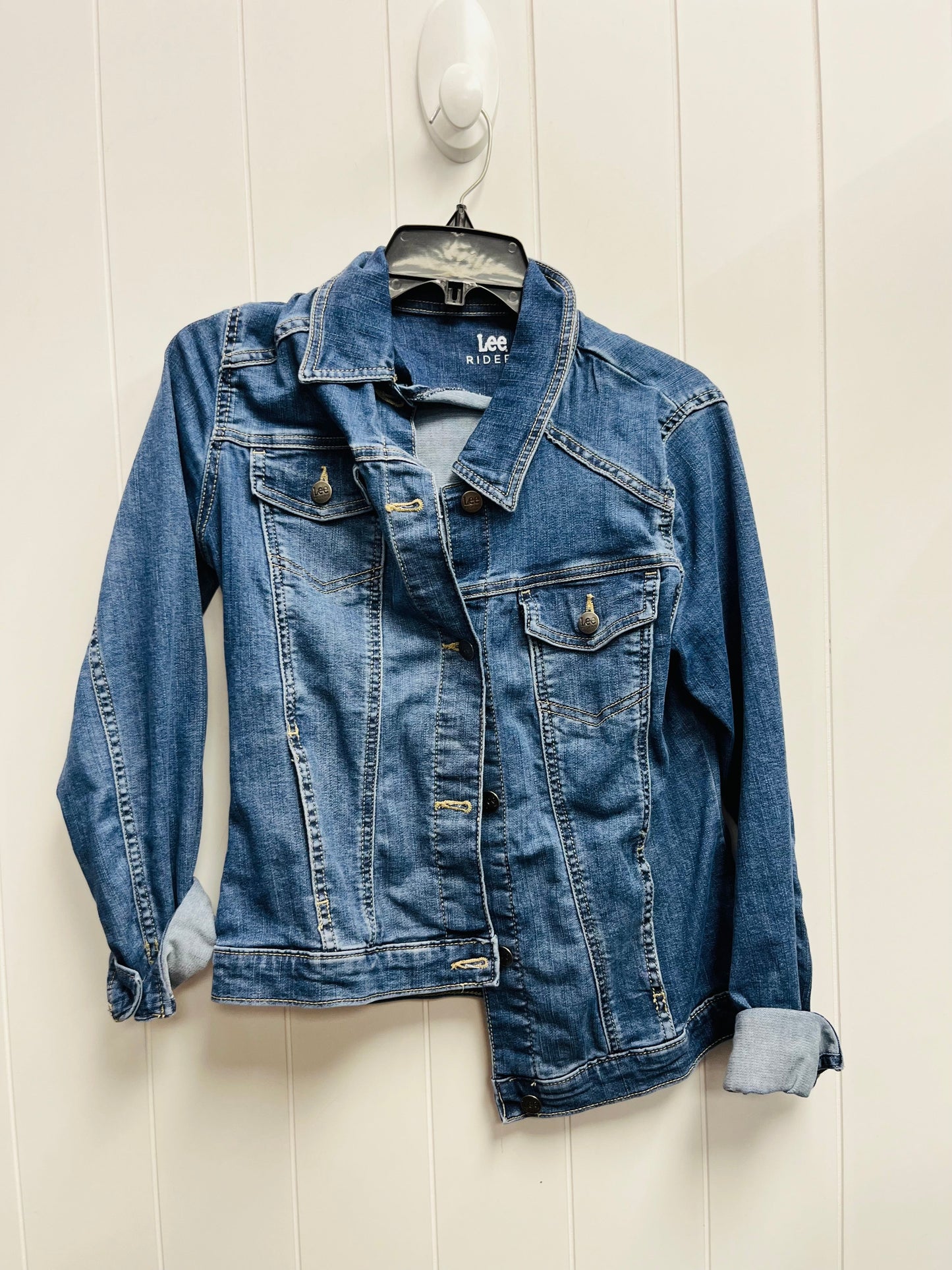 Jacket Denim By Lee In Blue Denim, Size: S