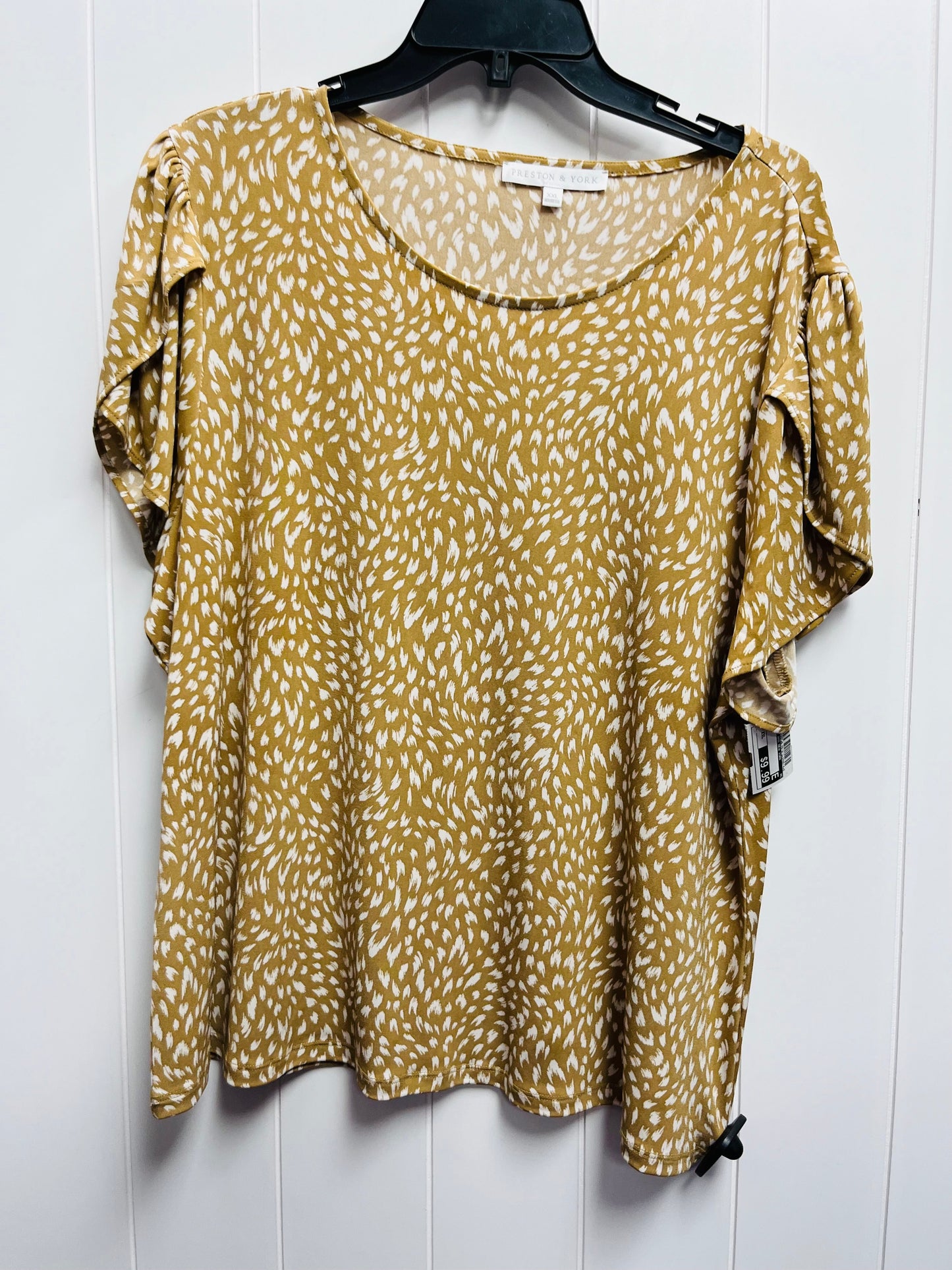 Tan Top Short Sleeve Preston And New York, Size Xxl