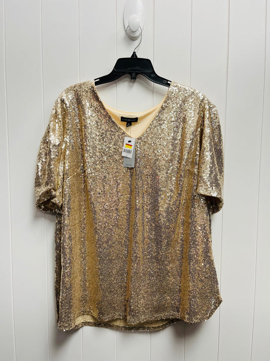 Gold Top Short Sleeve Lane Bryant, Size Xl