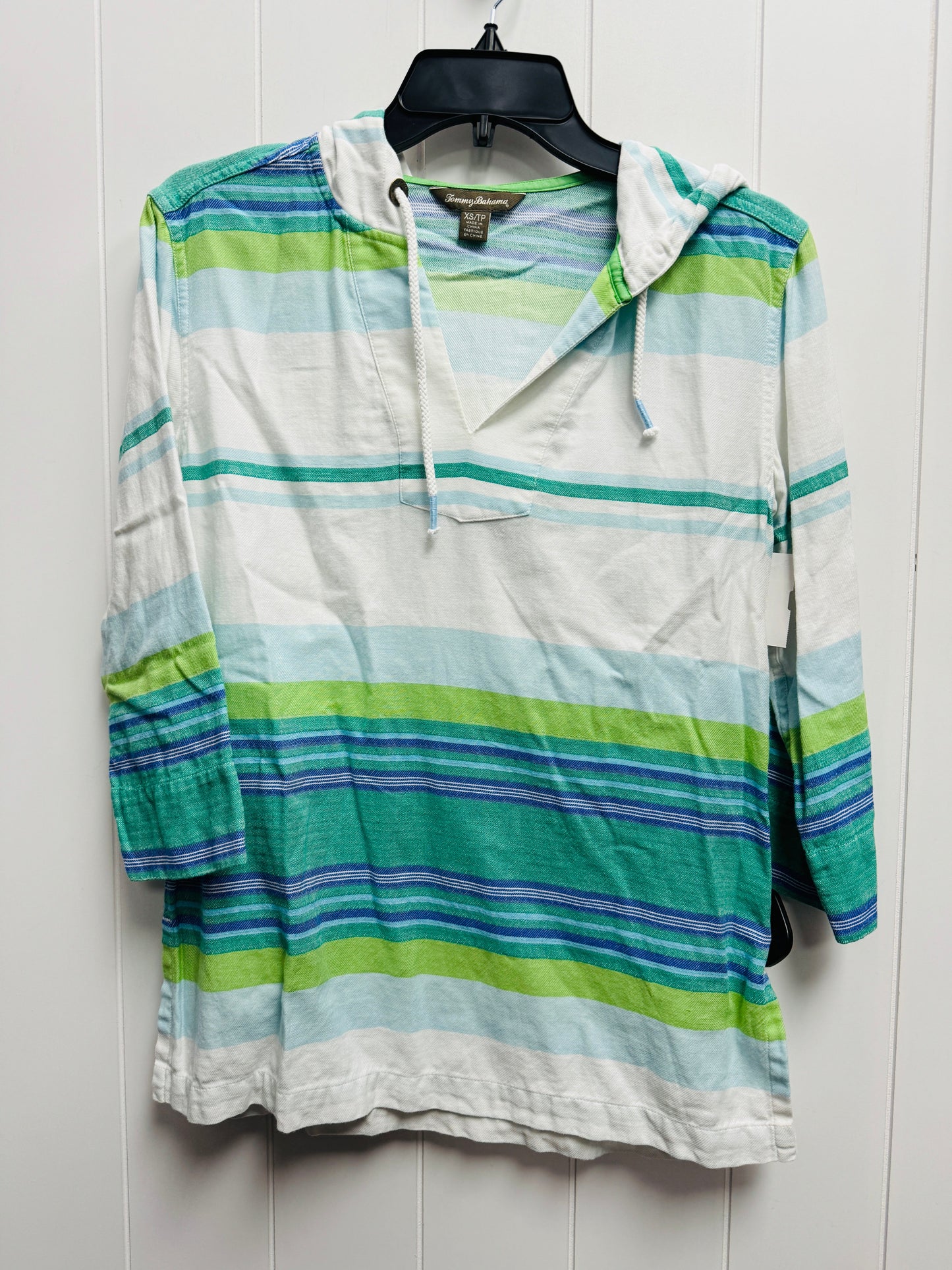 Blue & Green Top 3/4 Sleeve Tommy Bahama, Size Xs