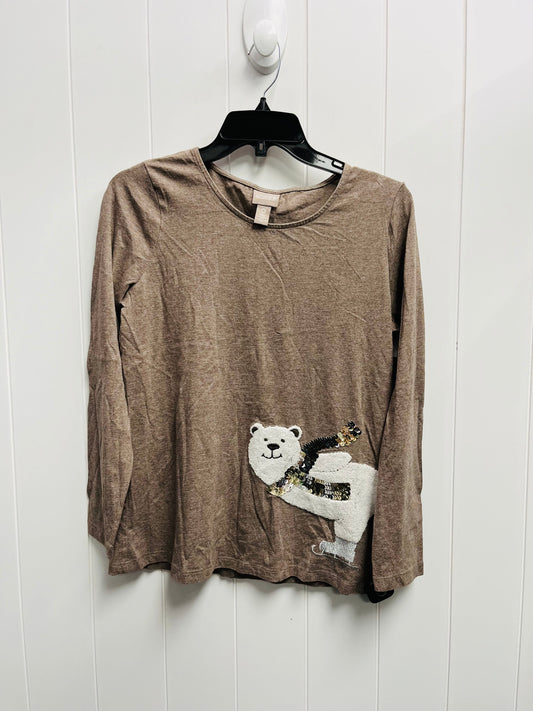 Top Long Sleeve By Chicos O In Brown, Size: S