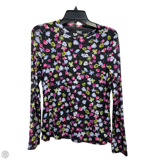 Top Long Sleeve By Inc In Black & Pink, Size: M