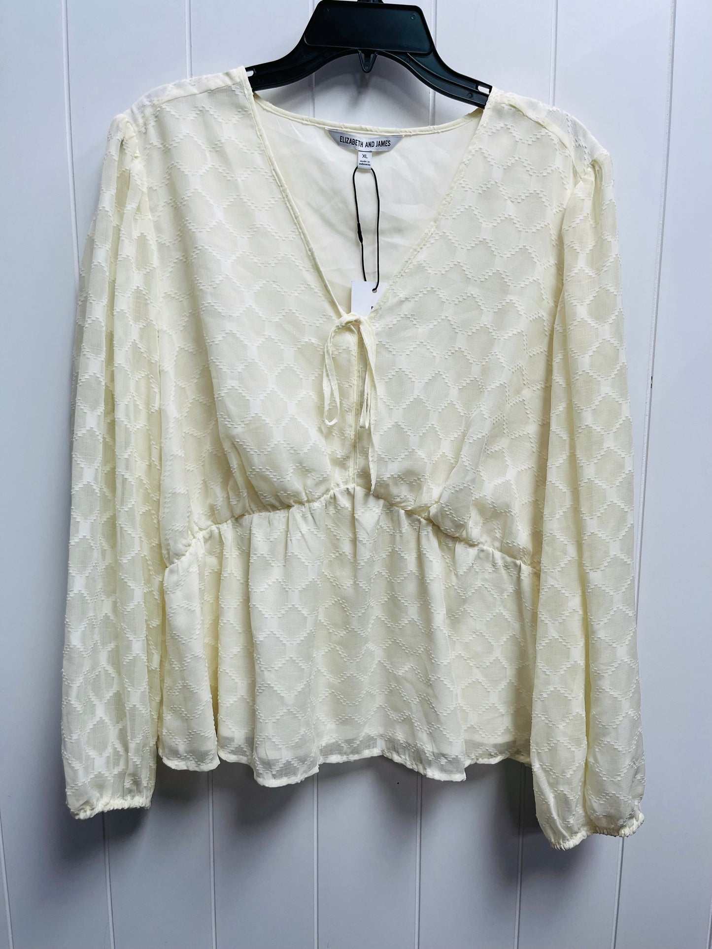 Blouse Long Sleeve By Elizabeth And James In Cream, Size: Xl