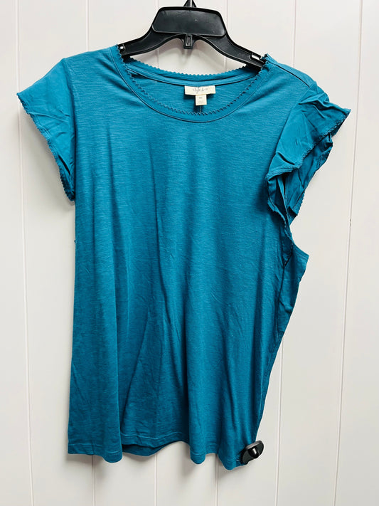 Top Short Sleeve By Style And Company In Teal, Size: Xxl