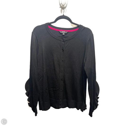 Sweater Cardigan By Isaac Mizrahi In Black & White, Size: L