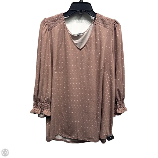Top Long Sleeve By Adrianna Papell In Mauve, Size: 1x