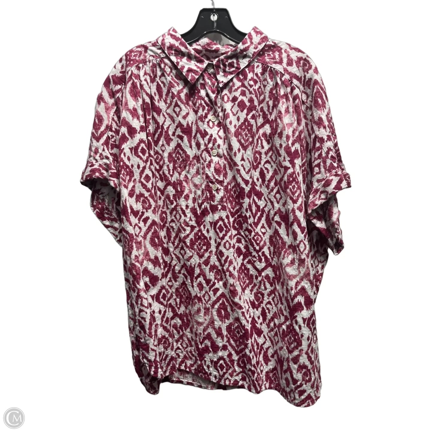 Top Short Sleeve By Lane Bryant In Purple & White, Size: 22