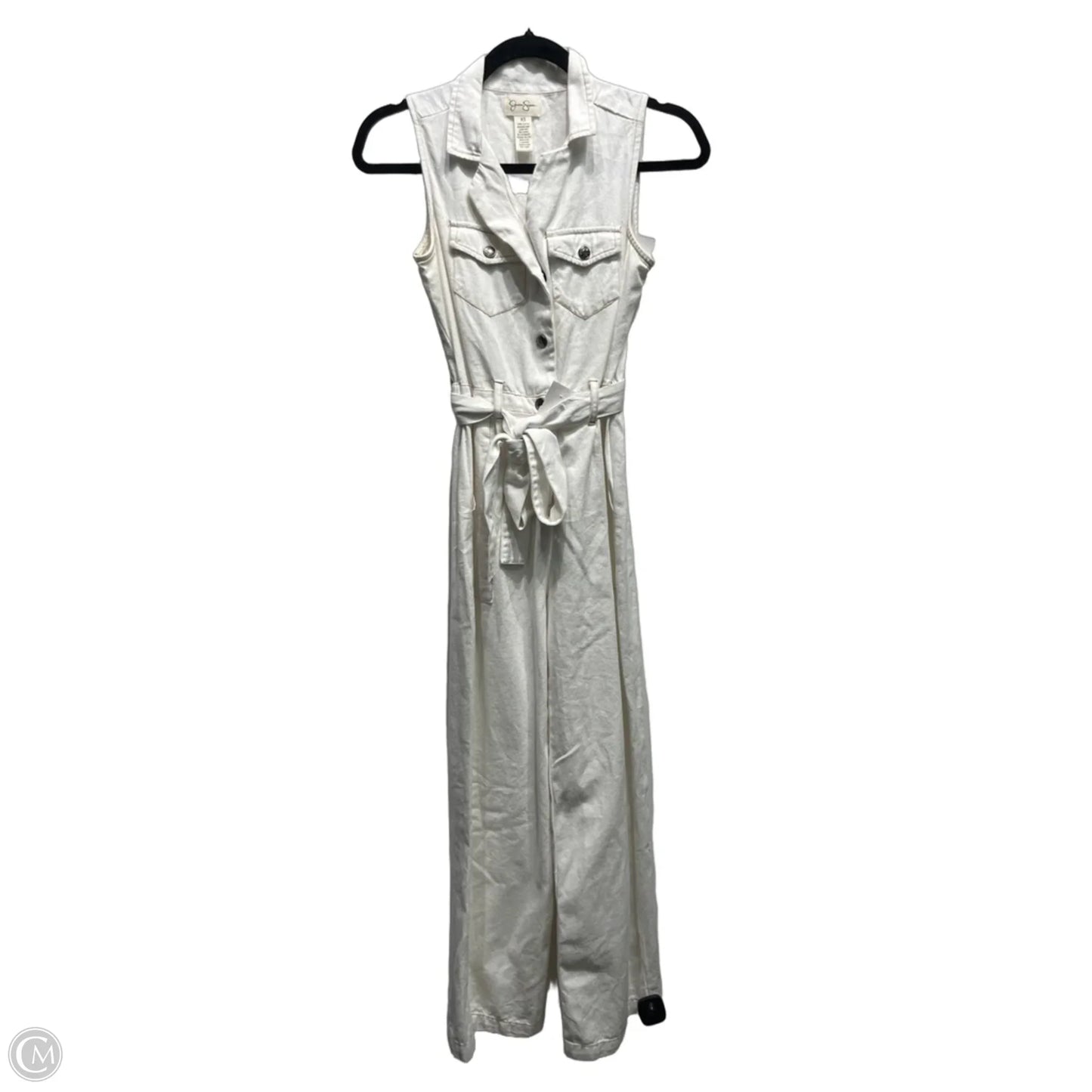 Jumpsuit By Jessica Simpson In White Denim, Size: Xs