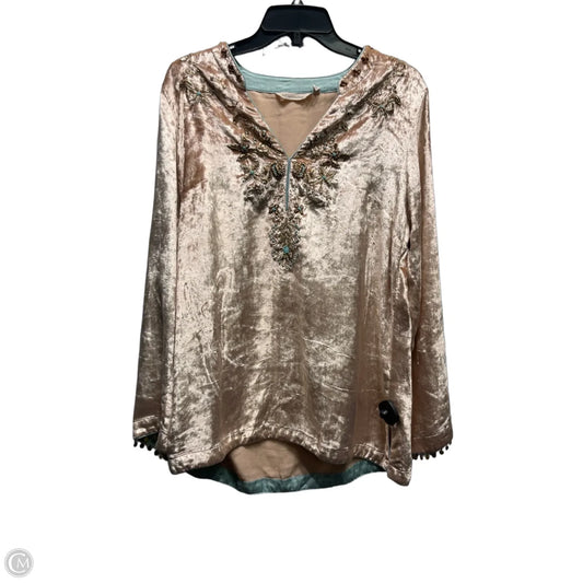Blouse Long Sleeve By Soft Surroundings In Peach, Size: M