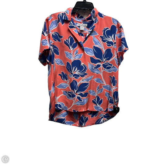 Top Short Sleeve By Tommy Bahama In Blue & Red & White, Size: M