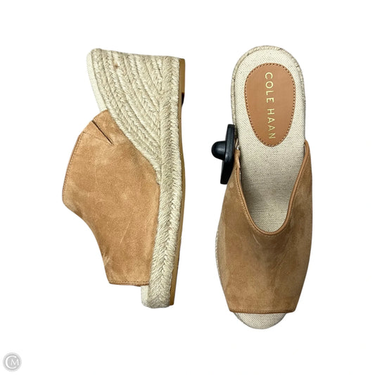 Sandals Heels Wedge By Cole-haan In Tan, Size: 6.5
