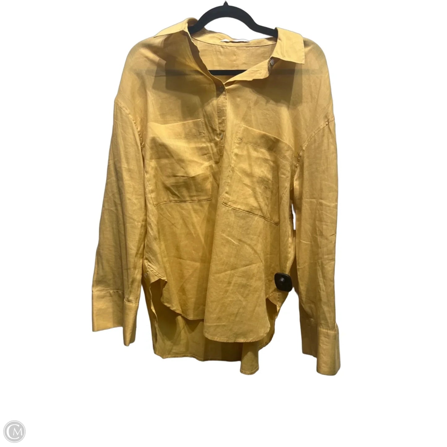 Top Long Sleeve By Mng In Yellow, Size: M