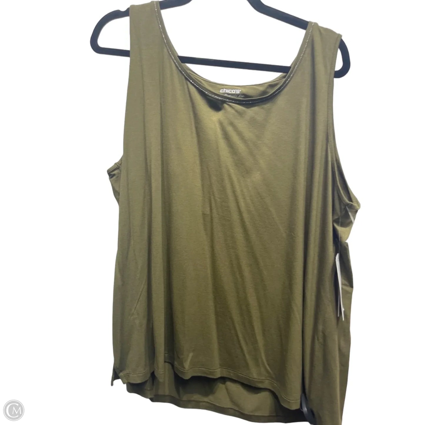 Top Sleeveless By Chicos In Green, Size: Xxl