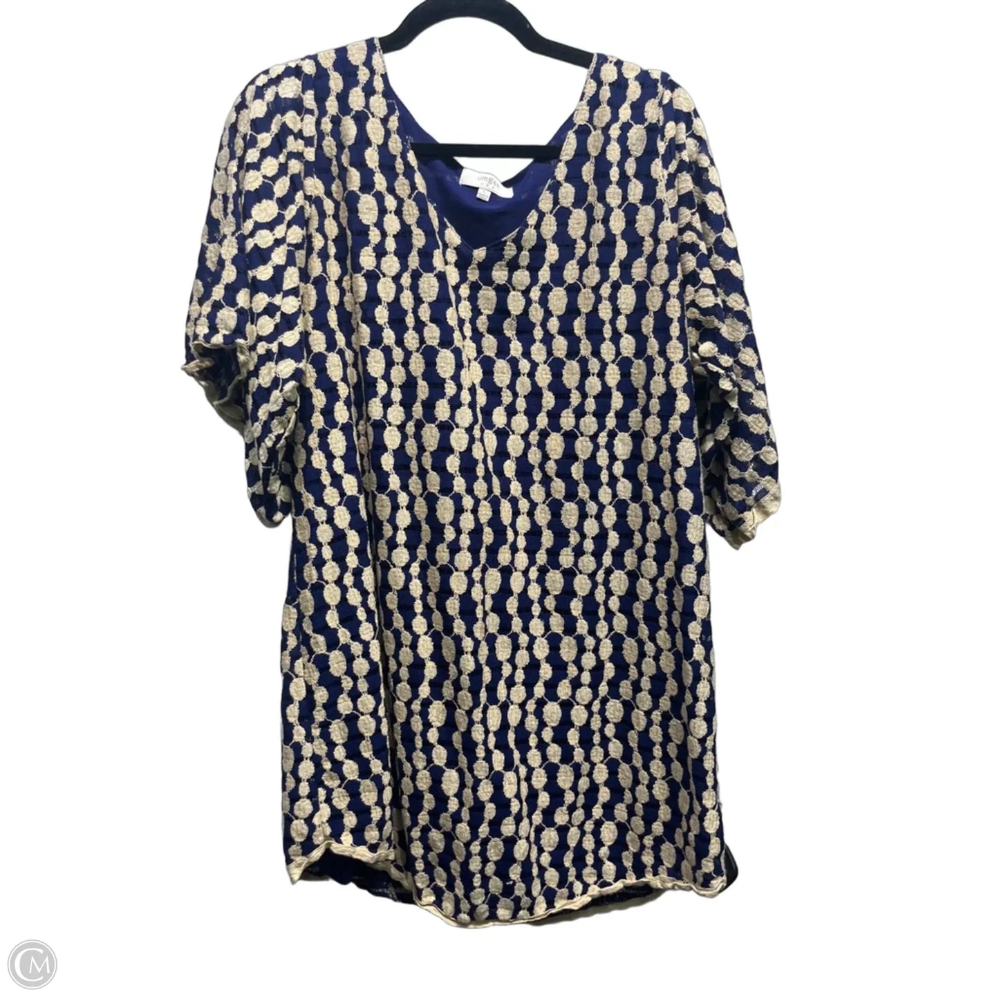 Dress Casual Short By Umgee In Blue & Cream, Size: L