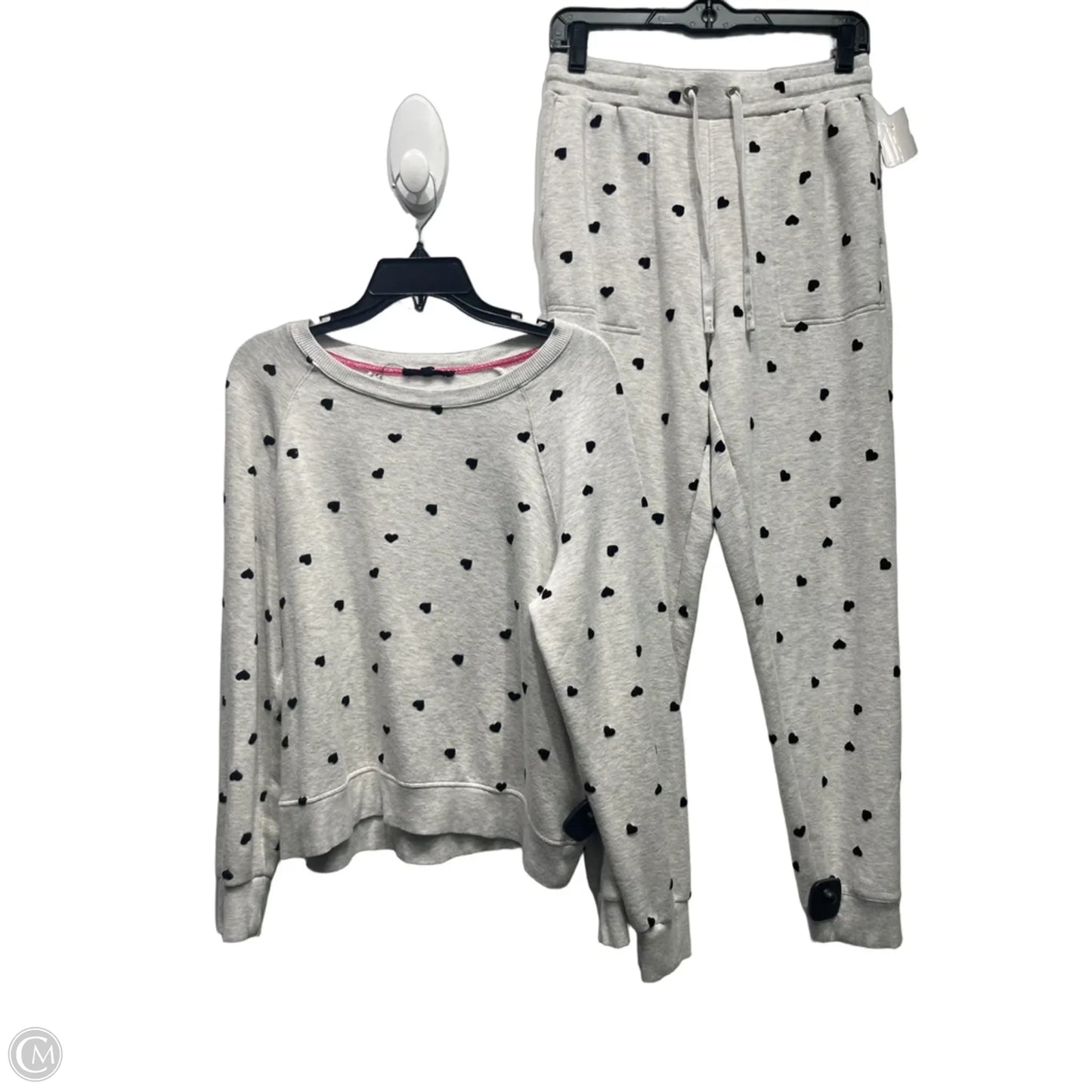 Pants Set 2pc By Jane And Delancey In Black & Grey, Size: S