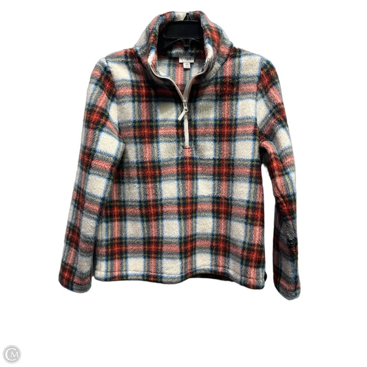 Jacket Fleece By J. Crew In Green & Red, Size: Xs