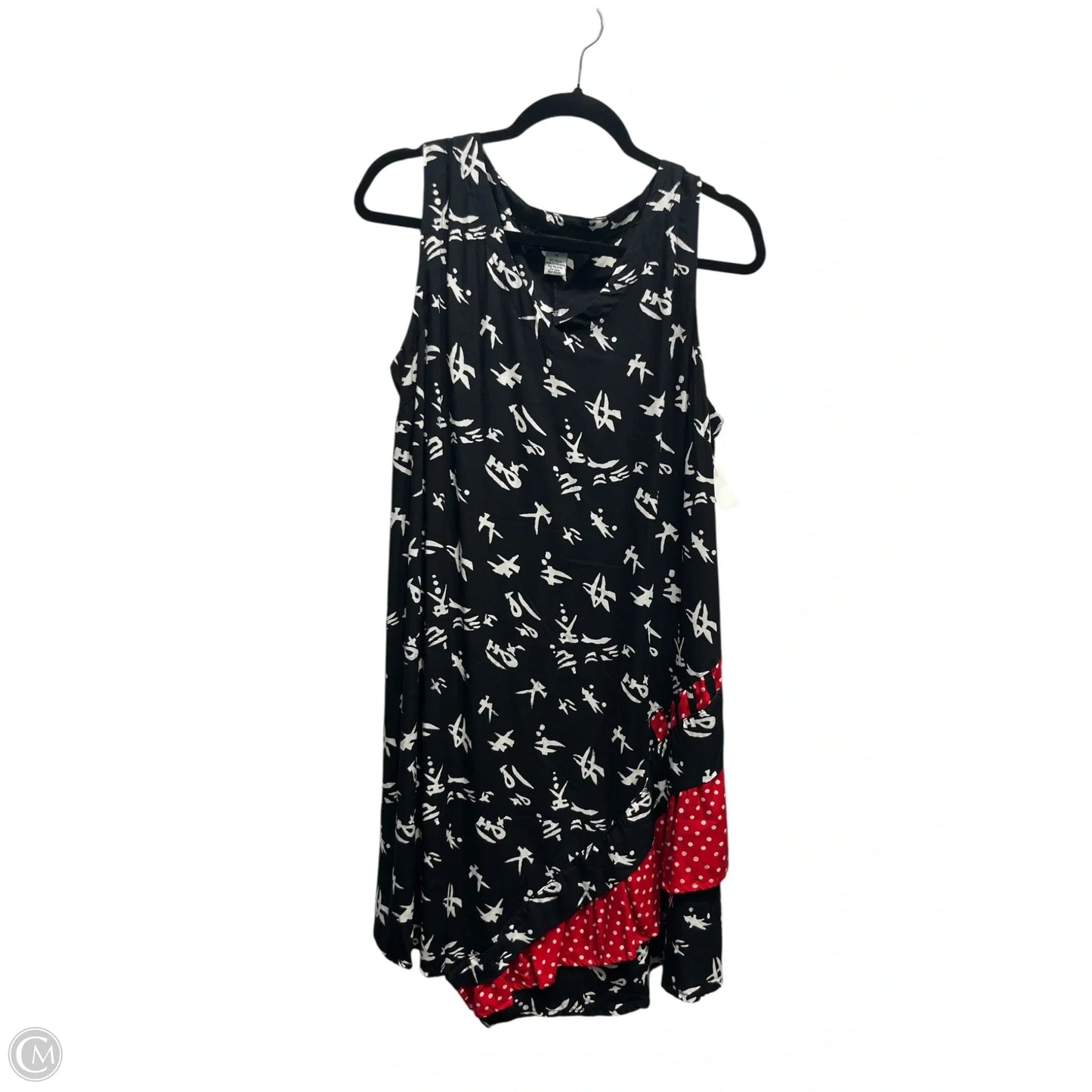 Dress Casual Short By Maggie Barnes In Black & Red, Size: M