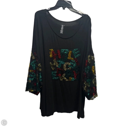 Top Long Sleeve By Ashley Stewart In Black, Size: 4x
