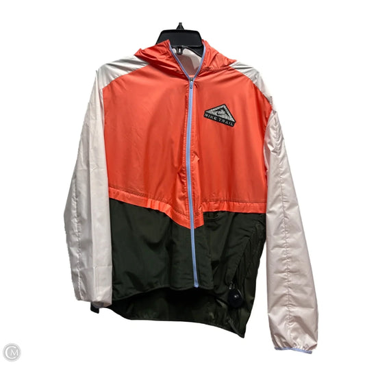 Coat Raincoat By Nike In Green & Orange, Size: Xl