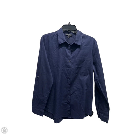 Top Long Sleeve By Saks Fifth Avenue In Navy, Size: L