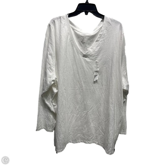 Top Long Sleeve Basic By Sonoma In White, Size: 4x