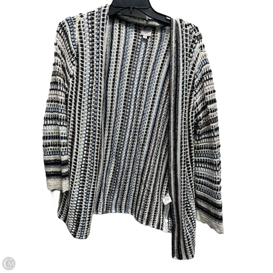 Sweater Cardigan By Nic + Zoe In Black & Blue, Size: S