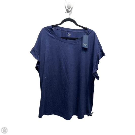 Top Short Sleeve By Crown And Ivy In Navy, Size: 3x