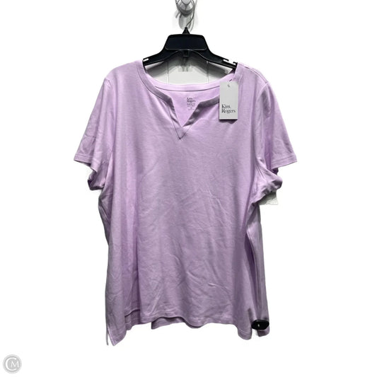 Top Short Sleeve Basic By Kim Rogers In Purple, Size: 2x