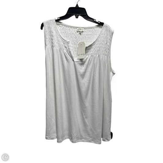 Top Sleeveless By Wonderly In White, Size: 2x