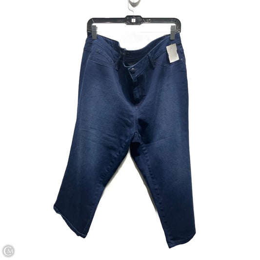 Capris By Roz And Ali In Blue Denim, Size: 16