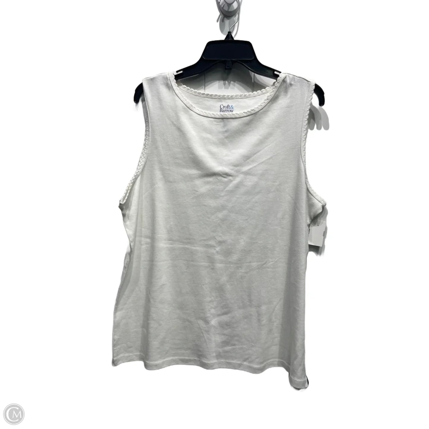 Top Sleeveless By Croft And Barrow In White, Size: Xxl