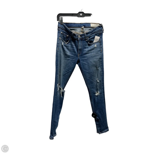 Jeans Skinny By Rag And Bone In Blue Denim, Size: 4