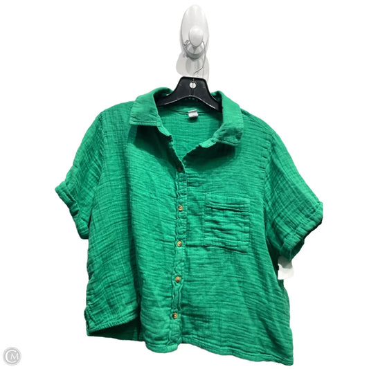 Top Short Sleeve By Old Navy In Green, Size: S