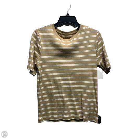 Top Short Sleeve By Gap In Tan & White, Size: L