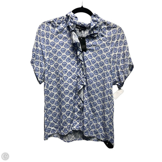 Top Short Sleeve By Clothes Mentor In Blue & White, Size: S