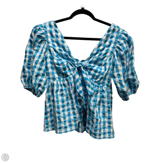 Top Short Sleeve Designer By Lilly Pulitzer In Blue & White, Size: 8