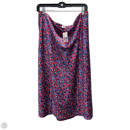 Skirt Midi By J. Crew In Blue & Red & White, Size: Xl