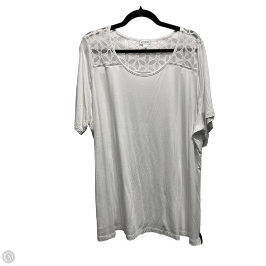 Top Short Sleeve By Avenue In White, Size: 22
