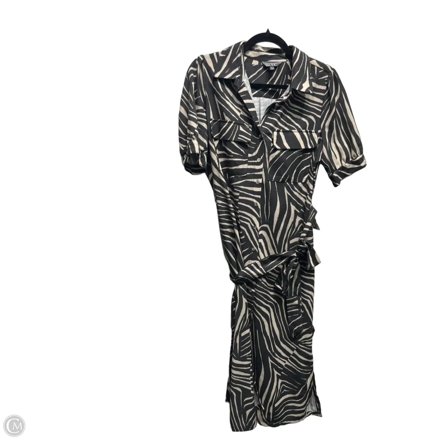 Dress Casual Midi By Nicole Miller In Black & Cream, Size: 8