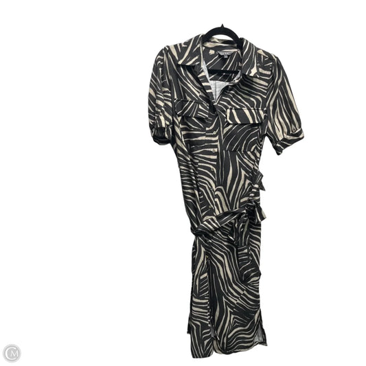 Dress Casual Midi By Nicole Miller In Black & Cream, Size: 8