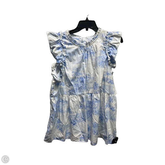 Top Short Sleeve By Crown And Ivy In Blue & White, Size: Xxl