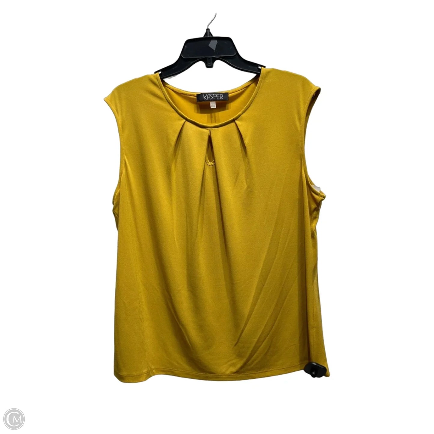 Top Short Sleeve By Kasper In Yellow, Size: L