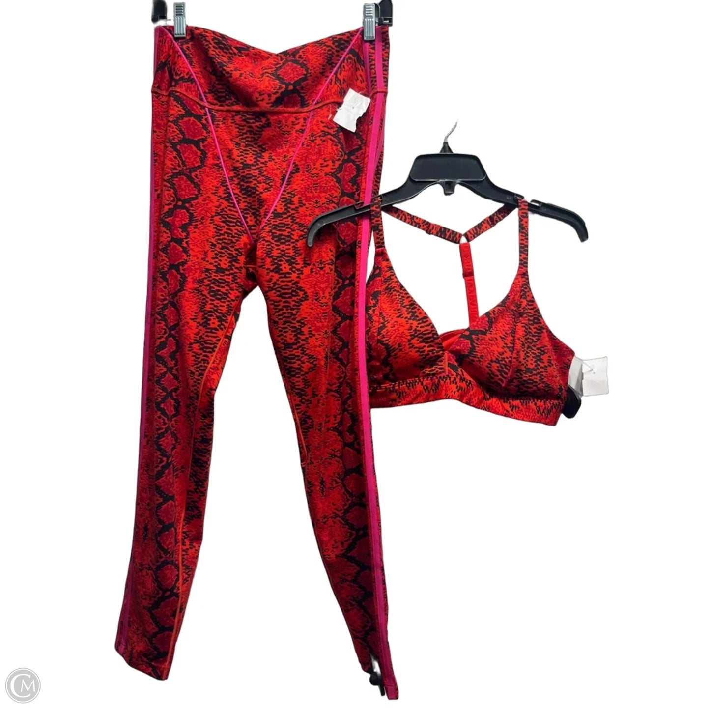 Athletic Pants 2pc By Adidas In Pink & Red, Size: L