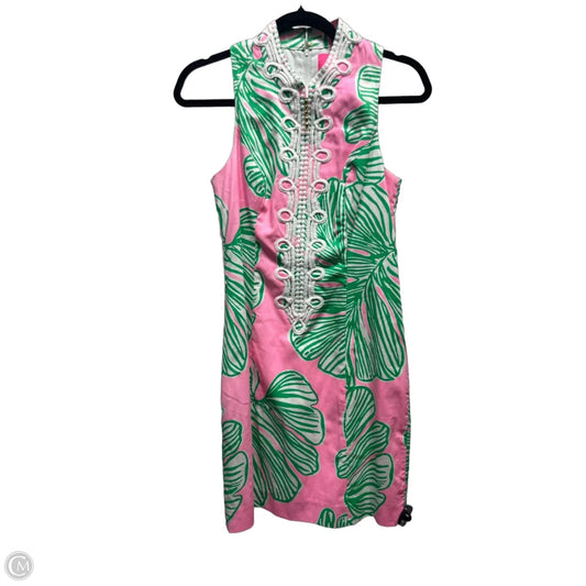 Dress Designer By Lilly Pulitzer In Green & Pink, Size: 2