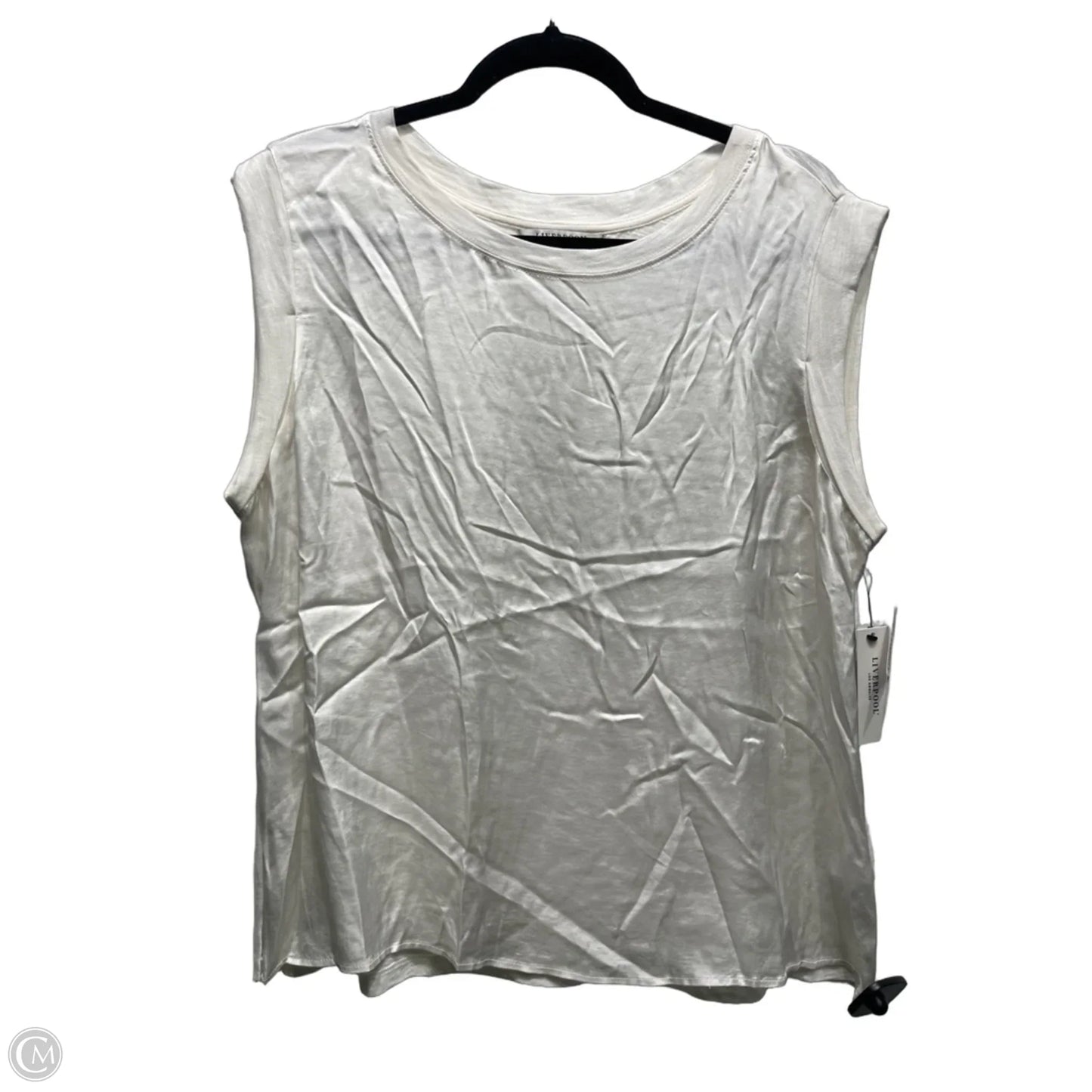 Top Short Sleeve By Liverpool In Cream, Size: L