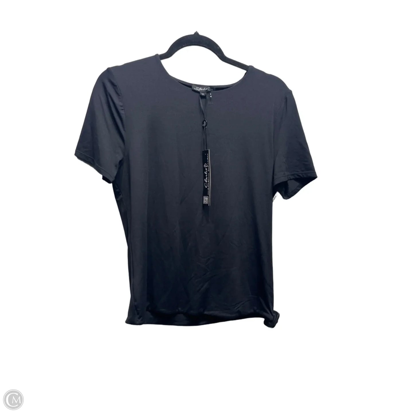 Top Short Sleeve By Charlie B In Black, Size: L