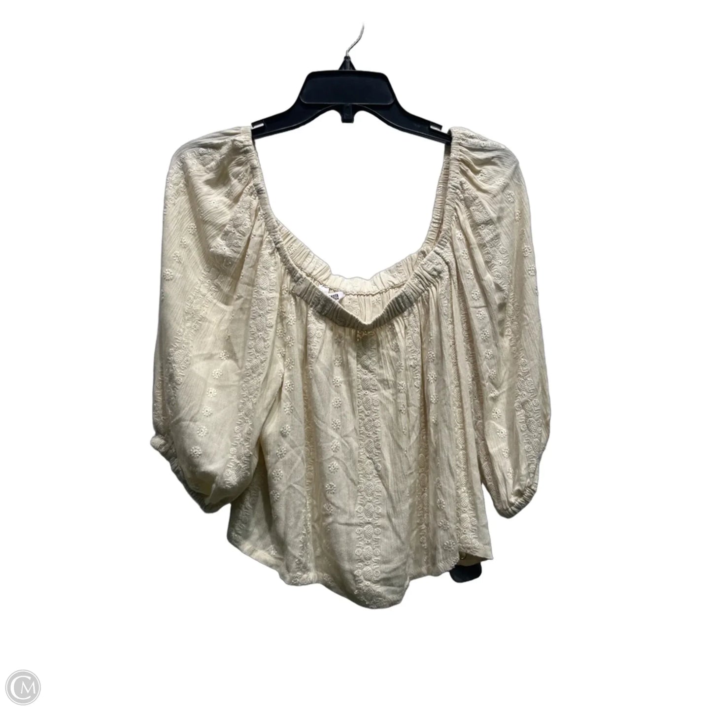 Top Short Sleeve By Bb Dakota In Cream, Size: L